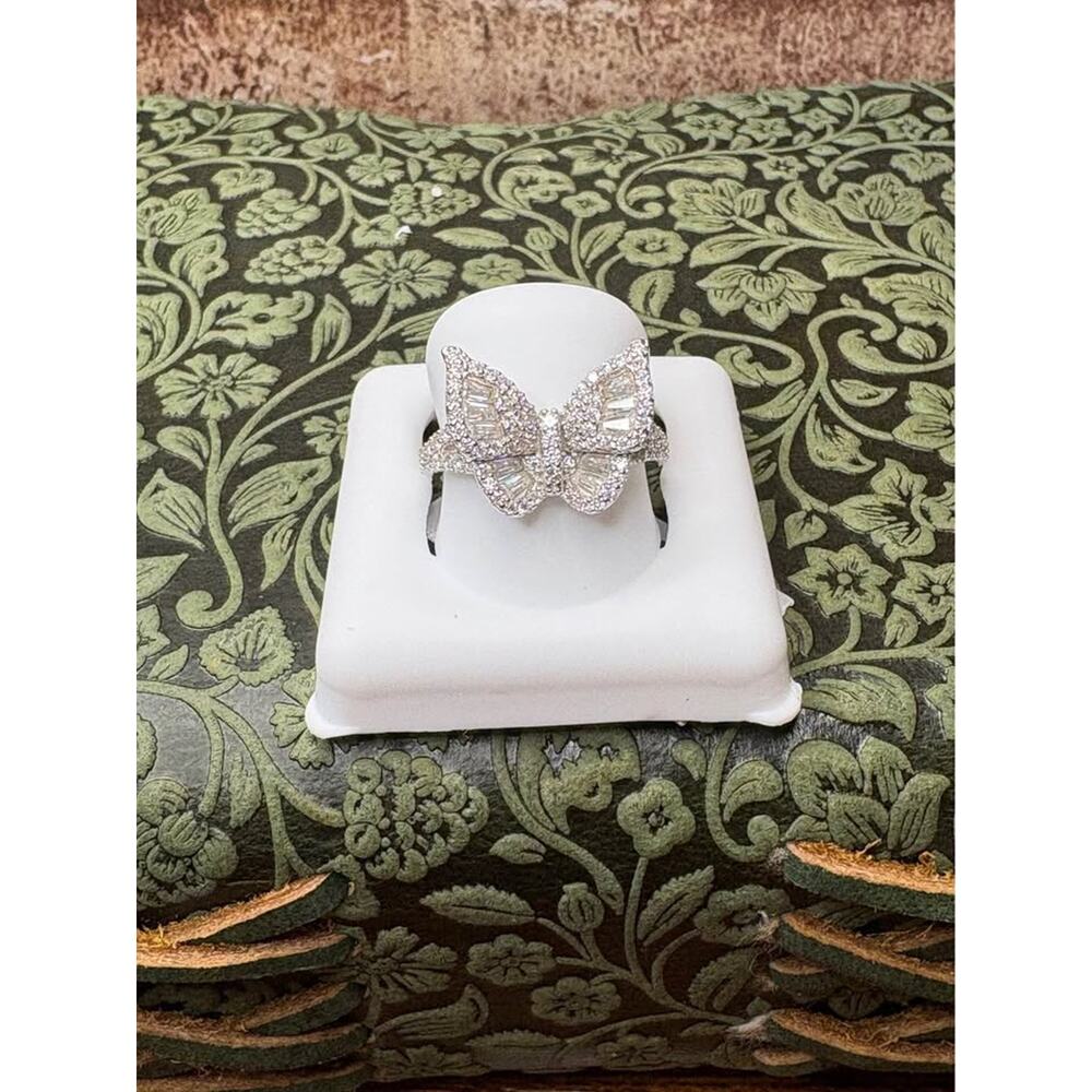 Size 5 - Stunning 2CTW Moissanite Butterfly Ring 925 Sterling Silver